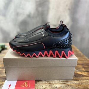 CHRISTIAN LOUBOUTIN SHARKYLOUB SP SPIKES BLACK SNEAKERS - C032