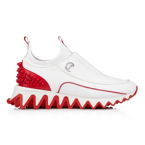 CHRISTIAN LOUBOUTIN SHARKYLOUB SP SPIKES WHITE SNEAKERS - C031