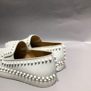 CHRISTIAN LOUBOUTIN WHITE PIK BOAT SNEAKERS - C035