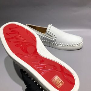 CHRISTIAN LOUBOUTIN WHITE PIK BOAT SNEAKERS - C035