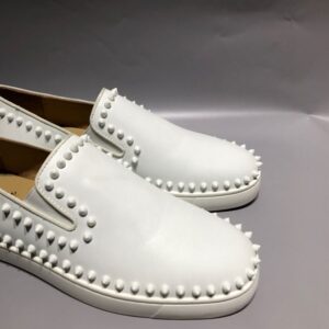 CHRISTIAN LOUBOUTIN WHITE PIK BOAT SNEAKERS - C035