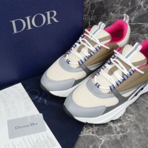 DIOR B22 SNEAKER BEIGE DEEP GREY BROWN CALFSKIN - I036