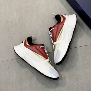 DIOR B22 SNEAKER WHITE BLACK BURGUNDY GOLD - I030