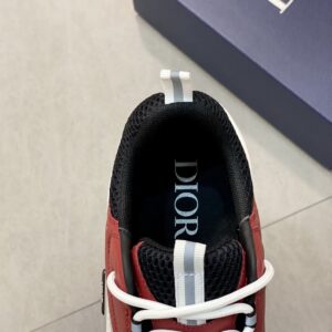 DIOR B22 SNEAKER WHITE BLACK BURGUNDY GOLD - I030