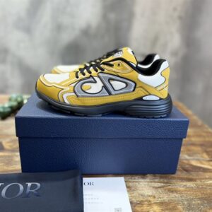 DIOR B30 SNEAKER CREAM MESH YELLOW TECHNICAL FABRIC - I113