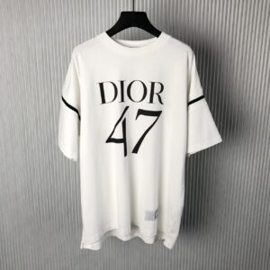 DIOR OVERSIZED T-SHIRT WHITE SLUB COTTON JERSEY - O031