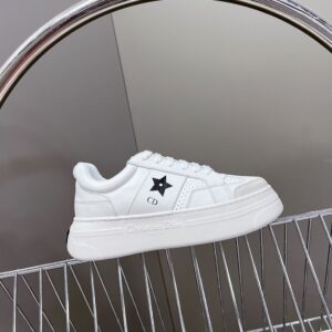 DIOR STAR PLATFORM SNEAKER WHITE CALFSKIN AND SUEDE - I011