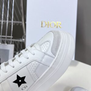 DIOR STAR PLATFORM SNEAKER WHITE CALFSKIN AND SUEDE - I011