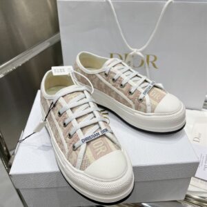 DIOR WALKNDIOR PLATFORM SNEAKER NUDE DIOR OBLIQUE EMBROIDERED COTTON - I101