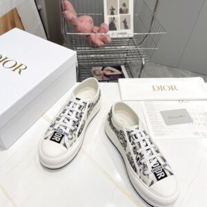 DIOR WALKNDIOR PLATFORM SNEAKER WHITE EMBROIDERED COTTON - I094