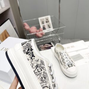 DIOR WALKNDIOR PLATFORM SNEAKER WHITE EMBROIDERED COTTON - I094