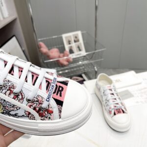 DIOR WALKNDIOR PLATFORM SNEAKER WHITE MULTICOLOR FLORILEGIO EMBROIDERED COTTON - I095