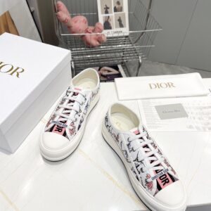 DIOR WALKNDIOR PLATFORM SNEAKER WHITE MULTICOLOR FLORILEGIO EMBROIDERED COTTON - I095