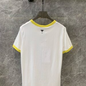 DIORIVIERA T-SHIRT ECRU AND NAVY LEMON YELLOW COTTON JERSEY - O044