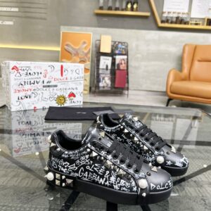 DOLCE & GABBANA CALFSKIN PORTOFINO SNEAKERS - HY023