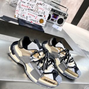 DOLCE & GABBANA MIXED-MATERIAL SPACE SNEAKERS - HY070