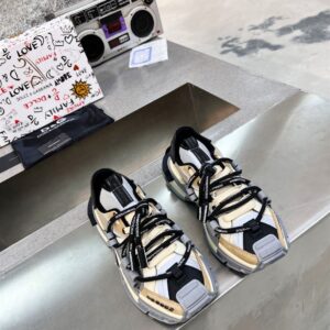 DOLCE & GABBANA MIXED-MATERIAL SPACE SNEAKERS - HY070