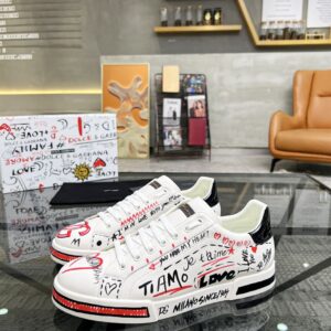 DOLCE & GABBANA PORTOFINO LEATHER LOVE DG SNEAKERS - HY008