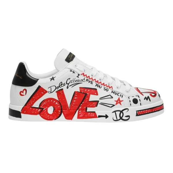 DOLCE & GABBANA PORTOFINO LEATHER LOVE DG SNEAKERS - HY008