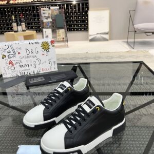 DOLCE & GABBANA PORTOFINO LEATHER SNEAKERS LOW-TOP - HY004