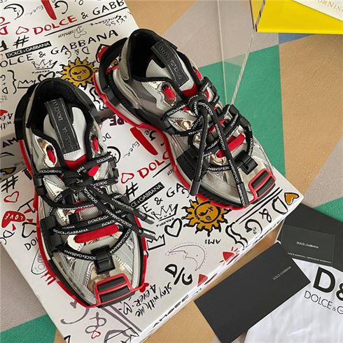 DOLCE &GABBANA SPACE SNEAKERS SILVER RED - HY064