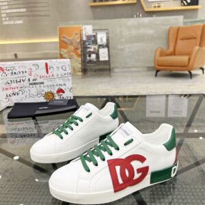 DOLCE & GABBANA WHITE MULTICOLOR CALF LEATHER SNEAKERS - HY002