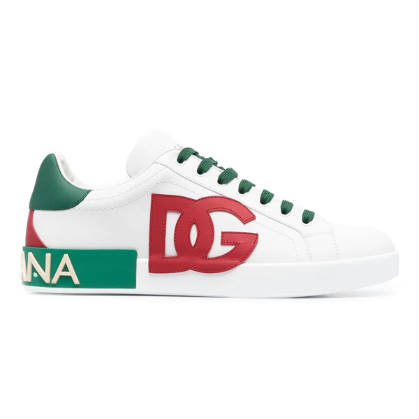 DOLCE & GABBANA WHITE MULTICOLOR CALF LEATHER SNEAKERS - HY002