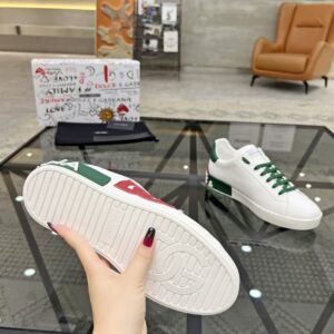 DOLCE & GABBANA WHITE MULTICOLOR CALF LEATHER SNEAKERS - HY002