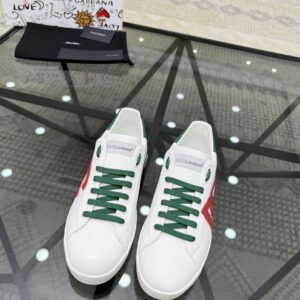 DOLCE & GABBANA WHITE MULTICOLOR CALF LEATHER SNEAKERS - HY002