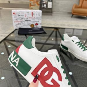 DOLCE & GABBANA WHITE MULTICOLOR CALF LEATHER SNEAKERS - HY002