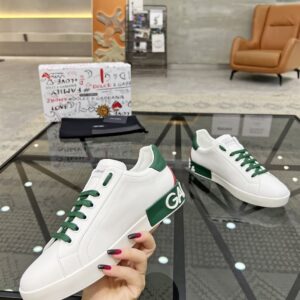 DOLCE & GABBANA WHITE MULTICOLOR CALF LEATHER SNEAKERS - HY002