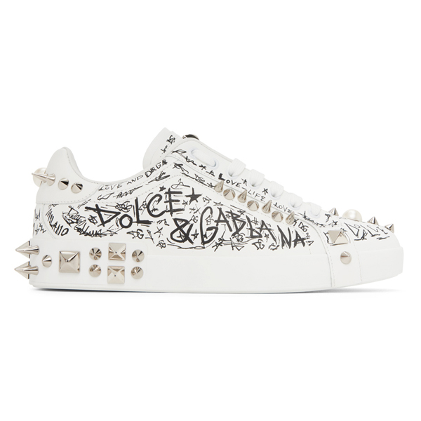 DOLCE & GABBANA WHITE PORTOFINO SNEAKERS - HY012