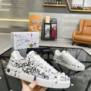 DOLCE & GABBANA WHITE PORTOFINO SNEAKERS - HY012