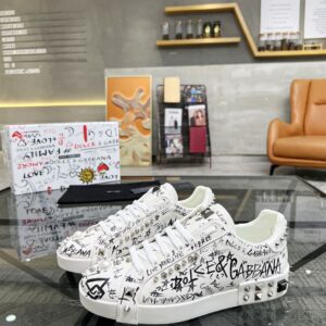 DOLCE & GABBANA WHITE PORTOFINO SNEAKERS - HY012