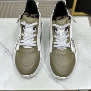 FENDI FLOW SNEAKERS BEIGE LEATHER LOW-TOPS - F017