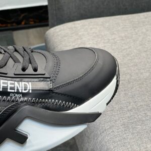 FENDI FLOW SNEAKERS GRAY LEATHER LOW-TOPS - F016