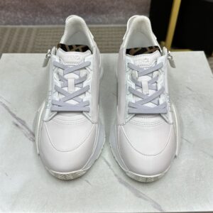 FENDI FLOW WHITE LEATHER LOW-TOPS - F022