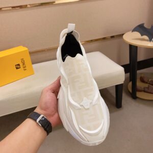 FENDI FLOW WHITE MESH RUNNING SNEAKERS - F025