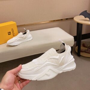 FENDI FLOW WHITE MESH RUNNING SNEAKERS - F025