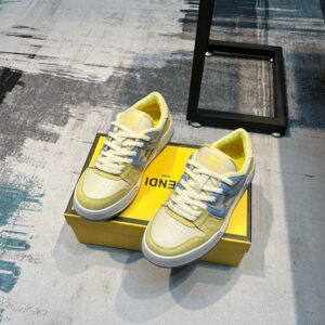 FENDI MATCH LOW-TOPS YELLOW SUEDE - F013