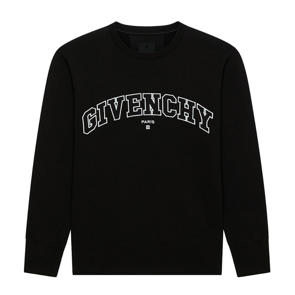 GIVENCHY COLLEGE SLIM FIT CREWNECK SWEATSHIRT BLACK - AD006