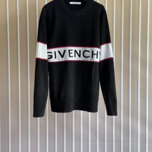 GIVENCHY LOGO-INTARSIA WOOL SWEATER BLACK - AD003