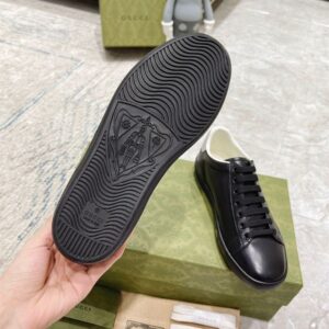 GUCCI ACE PERFORATED INTERLOCKING G BLACK - G158