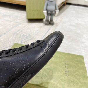 GUCCI ACE PERFORATED INTERLOCKING G BLACK - G158