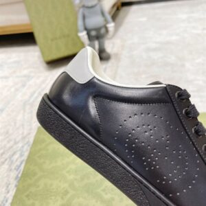 GUCCI ACE PERFORATED INTERLOCKING G BLACK - G158