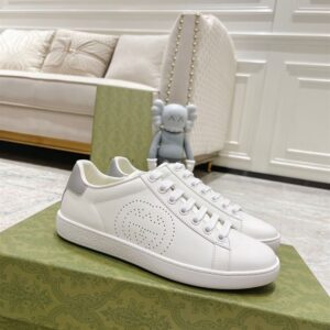 GUCCI ACE PERFORATED INTERLOCKING G WHITE - G159