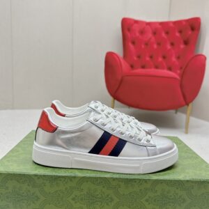 GUCCI ACE SNEAKER METALLIC SILVER LEATHER - G122