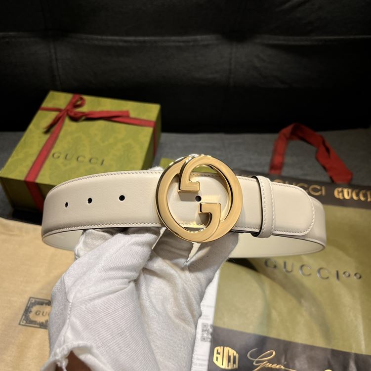 GUCCI BLONDIE BELT WHITE LEATHER - AB023