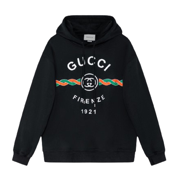 GUCCI COTTON 'GUCCI FIRENZE 1921' HOODED SWEATSHIRT - H036