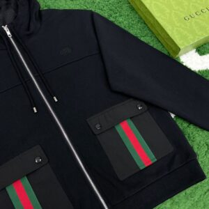 GUCCI COTTON JERSEY HOODED JACKET WITH WEB - CA007